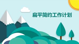 Plan de travail plat minimaliste - bleu clair vert blanc