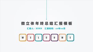 Modelo de relatório de resumo de final de ano Micro 3D - preto, cinza, verde