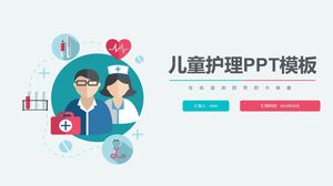 Szablon PPT opieki nad dziećmi - czerwony, zielony, czarny szary