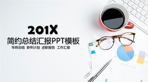 Kurzzusammenfassungsbericht PPT-Vorlage – hellgrau, schwarz und weiß