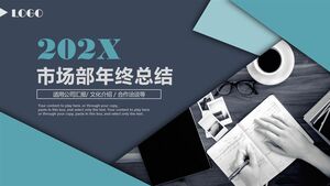 Podsumowanie roku działu marketingu - ciemnoszary zielony czarny biały