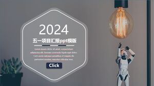 Modello PPT del mio progetto - Blues - Lampadina creativa