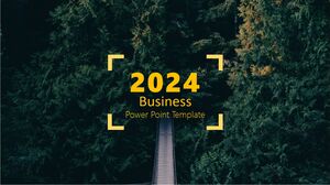 Business Work PPT Template - Dark Green - Forest Road