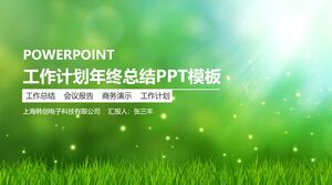 Modello PPT di riepilogo di fine anno del piano di lavoro - verde