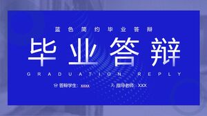 Niebieska minimalistyczna obrona ukończenia szkoły