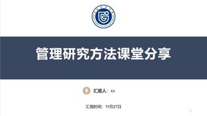 Classroom sharing of management research methods