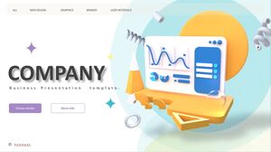 3D European and American style business report PPT template download