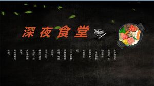 香鍋美食背景「深夜食堂」主題PPT模板