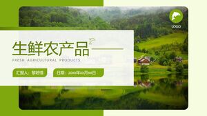 Plantilla PPT para presentar productos agrícolas frescos naturales, verdes y minimalistas.