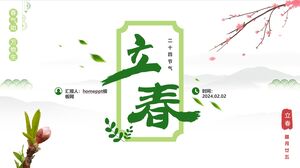 Spring Qi comienza el nacimiento de todas las cosas - Plantilla PPT para el comienzo de la primavera en los 24 términos solares