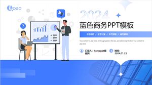 Templat PowerPoint Universal Bisnis Klasik Gaya Ilustrasi Biru