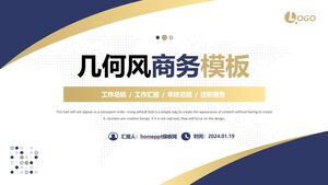 Modello PowerPoint universale aziendale semplificato in stile geometrico blu oro