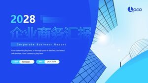 Modelo do PowerPoint - relatório empresarial de estilo geométrico azul empresarial