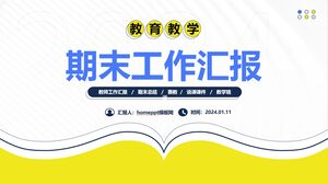 PowerPoint template for final work report on education and teaching