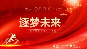 W pogoni za marzeniami na przyszłość — uproszczony szablon planu pracy na radosny Nowy Rok w programie PowerPoint