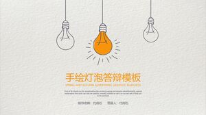 Handdrawn light bulb defense template