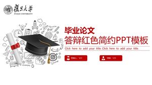 Plantilla PPT simplificada de defensa roja