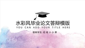 Modello di difesa della tesi di laurea in stile acquerello