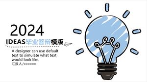 Plantilla PPT de defensa de graduación - blanco y negro - bombilla creativa