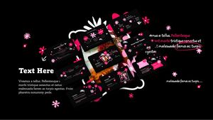 어둡고 밝은 핑크 꽃 PPT 템플릿