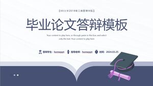 Plantilla PPT de defensa de tesis de graduación azul académica simplificada
