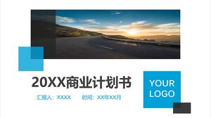 Plan de afaceri 20XX - Albastru Negru Alb