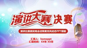 Konuşma yarışması ödül töreni mikrofon dinamik PPT şablonu