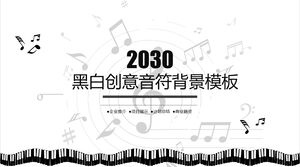 Template PPT perencanaan aktivitas musik latar belakang catatan hitam dan putih yang kreatif