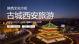 Enfes Antik Kent Gece Manzarası Xi'an Turizm ve Kültür Promosyonu PPT Şablonu