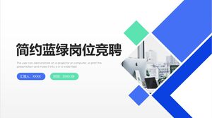 Concurso por puestos minimalistas azul-verde