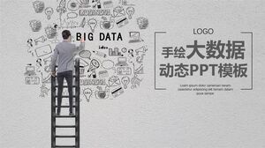 Modello PPT dinamico per big data disegnato a mano