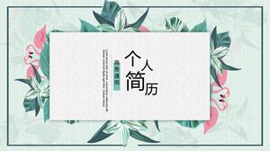 Özgeçmiş - Açık Mavi ve Açık Yeşil - Çiçek