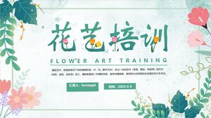 Зеленый цветочный фон Цветочная композиция Искусство Обучение цветочному искусству Скачать шаблон PPT