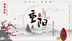 Descărcare șablon PPT pentru pictură cu cerneală în stil antic