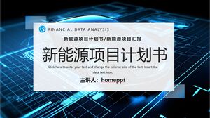 Modelo PPT para proposta de projeto de nova energia eólica de tecnologia azul