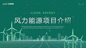グリーン風力エネルギープロジェクトを紹介するためのPPTテンプレート
