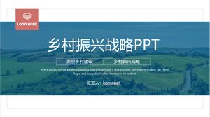 Blue and red color scheme for rural revitalization strategy presentation PPT template