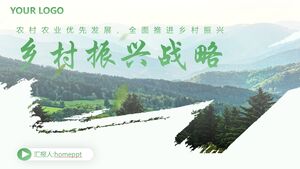 Modello PPT per la strategia di rivitalizzazione rurale con sfondo verde foresta