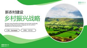 녹색 농경지를 배경으로 새로운 농촌 건설과 농촌 활성화 전략을 위한 PPT 템플릿