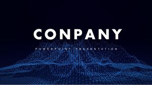 Modèle PPT pour le rapport d'activité européen et américain avec fond de montagne en pointillé bleu et noir