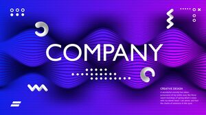 Mavi Mor Soyut Stereoskopik Avrupa ve Amerika İş Raporu PPT Şablonu