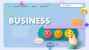 Modèle PPT de rapport d'activité de style européen et américain en trois dimensions en couleur