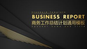 Plantilla PPT universal del plan de resumen de trabajo empresarial de alta gama de Black Gold