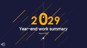 Plantilla PPT de informe de resumen de trabajo de animación de efecto de línea