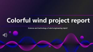 Bunte PPT-Vorlage für Windtechnik-Projektberichte