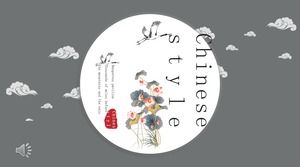 Plantilla PPT de estilo chino gris de cincuenta grados