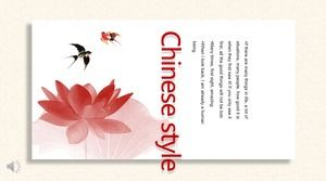 Modello PPT in stile cinese piccolo inchiostro fresco