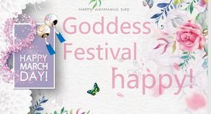 Kleine frische Girls 'Day Segen Grußkarte PPT-Vorlage