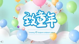 Modello PPT Album impronta di crescita dei bambini