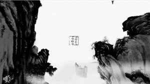 Spezialeffekt Tinte chinesischen Stil PPT-Vorlage